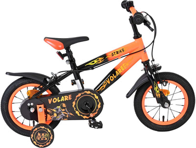 Bicicletta per bambini Volare Strike - ragazzi - 12 pollici - nero arancione - due freni a mano