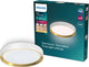 Philips led philips hanno plafondlamp - sceneswitch lichttechnologie - 24w - warmwit licht - wit met goud design