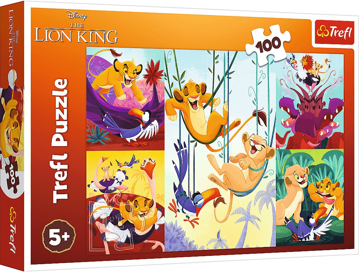 Serie Trefl Disney - puzzle 100 pezzi - coraggioso re leone - per bambini