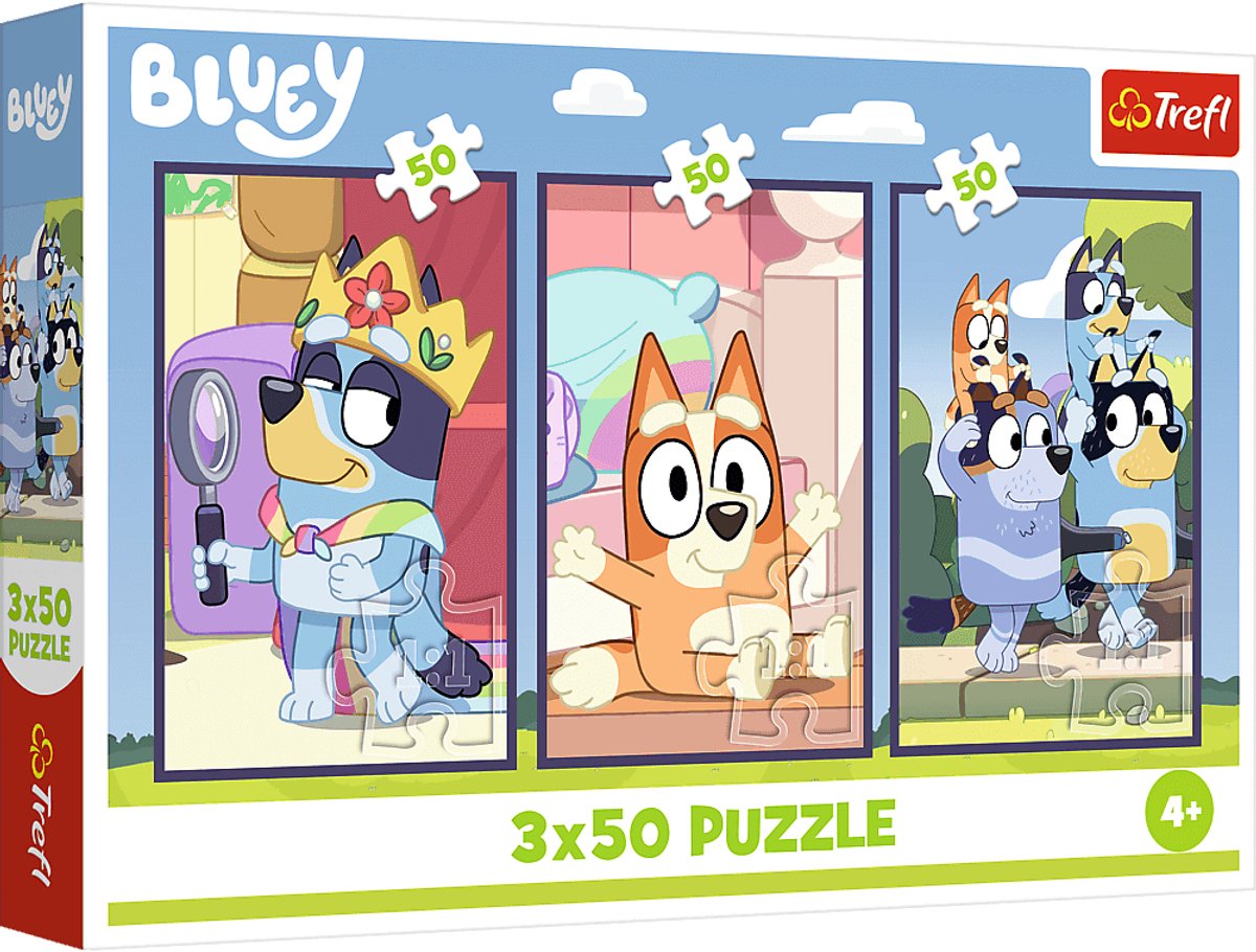 Puzzle Trefl famiglia bluey - 3x50 pezzi - fsc mix 70% puzzle.