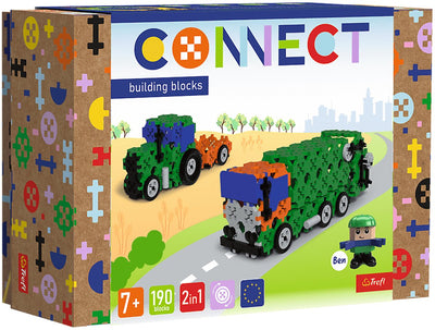 Camión de basura y tractor de juguete Trefl: madera sostenible FSC.
