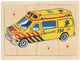 Ambulancia del rompecabezas de madera Playwood, 9 piezas.