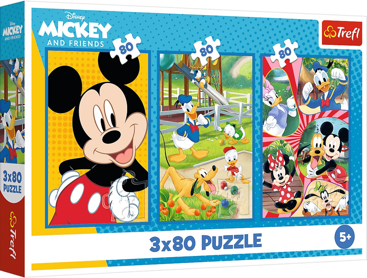 Trefl puzzel disney mickey mouse en friends 3x80 stukjes fsc mix.
