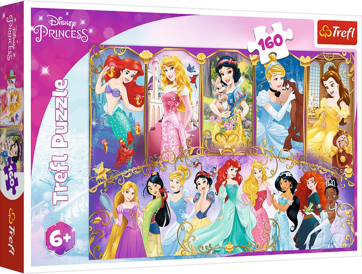 Puzzle Trefl principesse disney - 160 pezzi - cartone - puzzle per bambini.