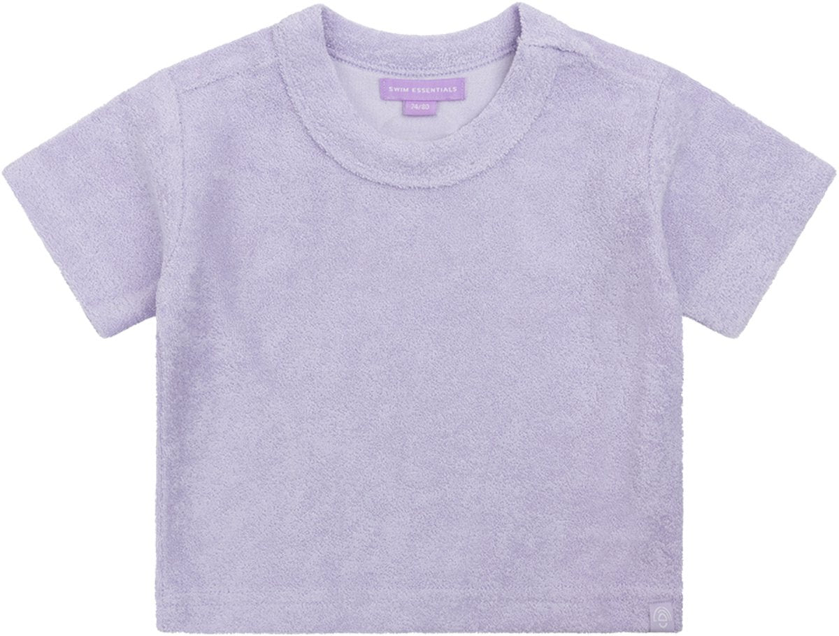 Swim essentials - strandshirt - 1-6 jaar- lila - effen - muslin terry