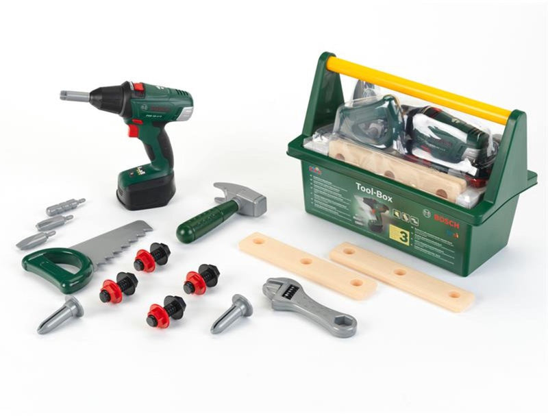 Klein Toys Bosch Mini - cassetta degli attrezzi giocattolo - trapano incluso - 3+ anni