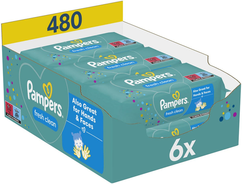 Salviette per neonati Pampers Fresh Clean 6 confezioni = 480 salviette