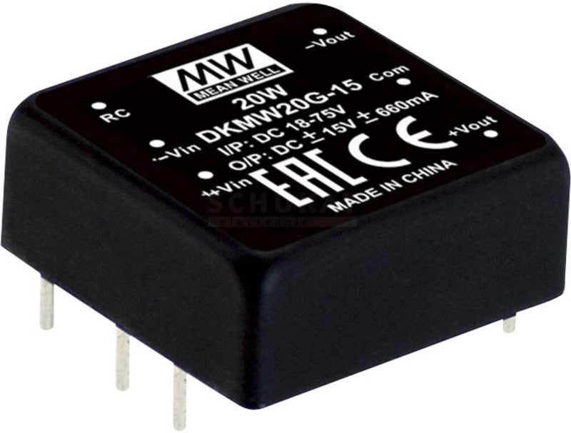 MW mean well dkmw20g-15 modulo convertitore cc 830 ma 20 w numero di uscite: 2 x contenuto 1 pezzo(i)