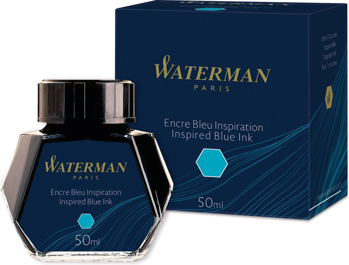 Tinta para pluma estilográfica Waterman | azul brillante | botella de 50ml