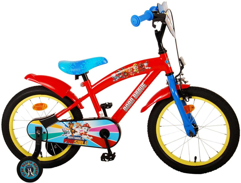 Bicicleta Infantil Paw Patrol - Chicos - 16 pulgadas - Rojo Azul