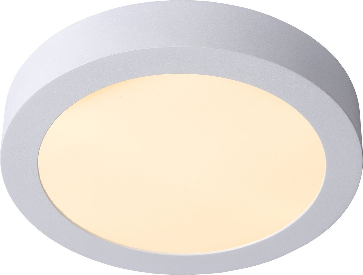 Lucide brice-led - plafón (plafón) baño - ø 24 cm - led regulable - 1x15w 3000k - ip44 - blanco