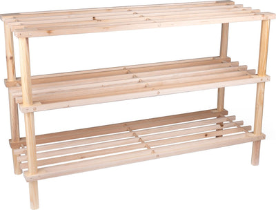 Zapatero Alpina - Banco zapatero de 3 niveles - madera - 74 x 26 x 48,5 cm - hasta 10 pares de zapatos