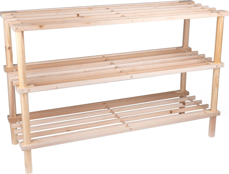 Zapatero Alpina - Banco zapatero de 3 niveles - madera - 74 x 26 x 48,5 cm - hasta 10 pares de zapatos