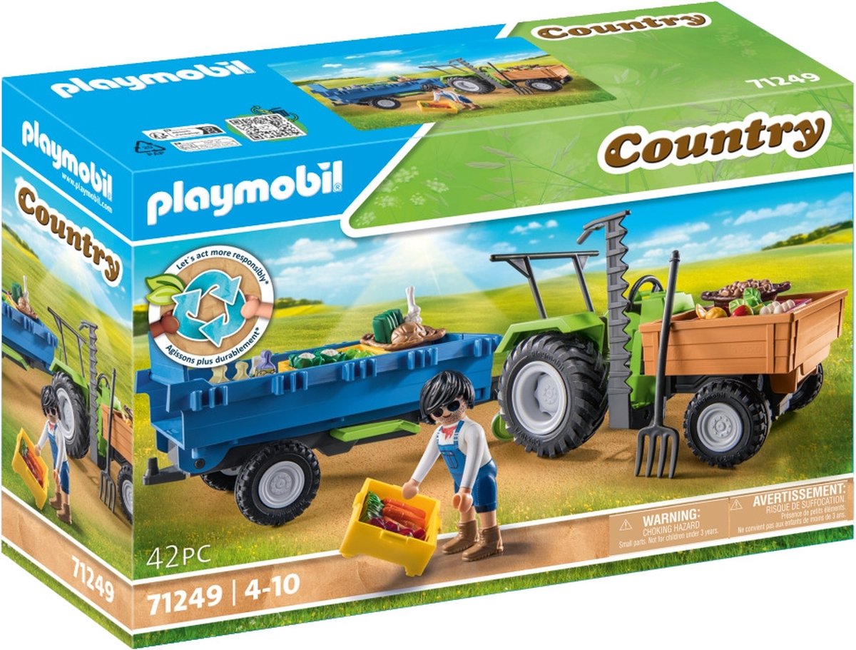 Playmobil Country Tractor con trailer 71249