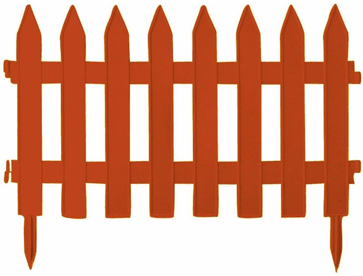 Prosperplast tuinhekjes - 7x stuks - kunststof - 320 cm - terra - borderrand - tuinafscheiding