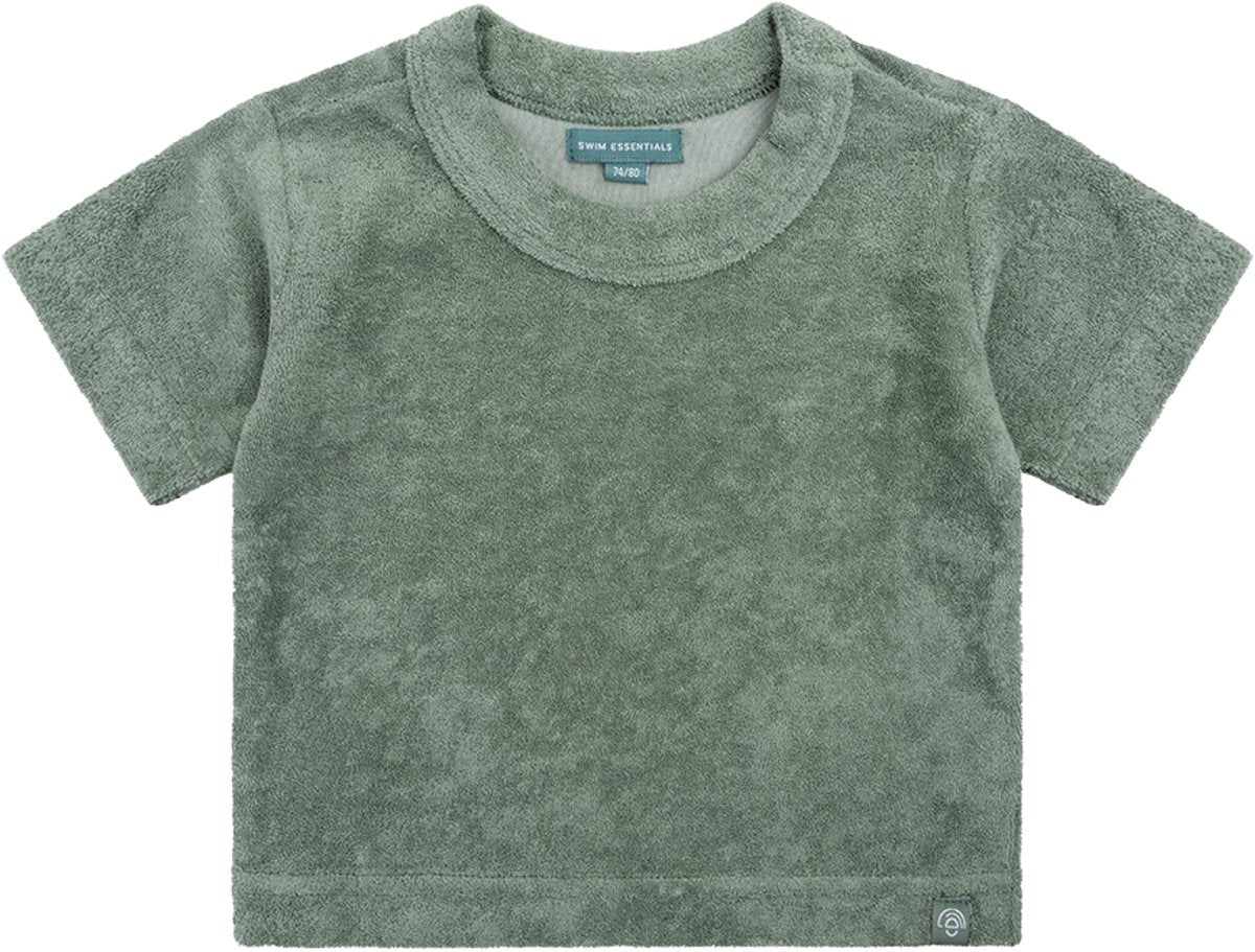 T-shirt da ragazzo verde Swim Essentials dai toni puri