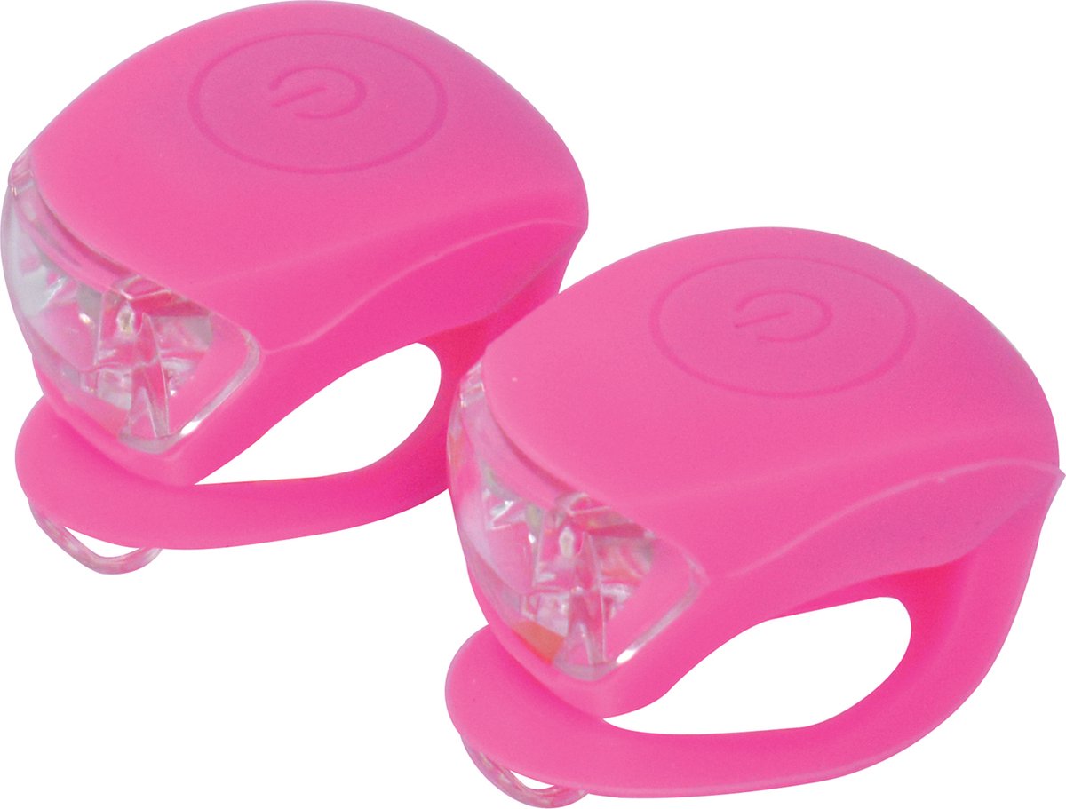Luces de bicicleta Dresco de silicona rosa