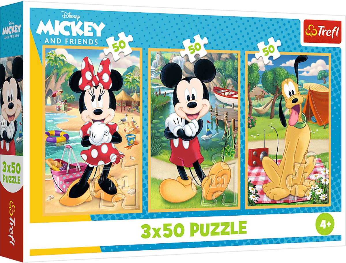 Trefl puzzel disney mickey mouse - 3x50 stukjes fsc mix 70%.