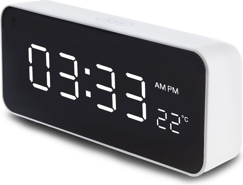 Greenblue GB397 - despertador digital con alarma y termómetro - reloj - cable USB - blanco