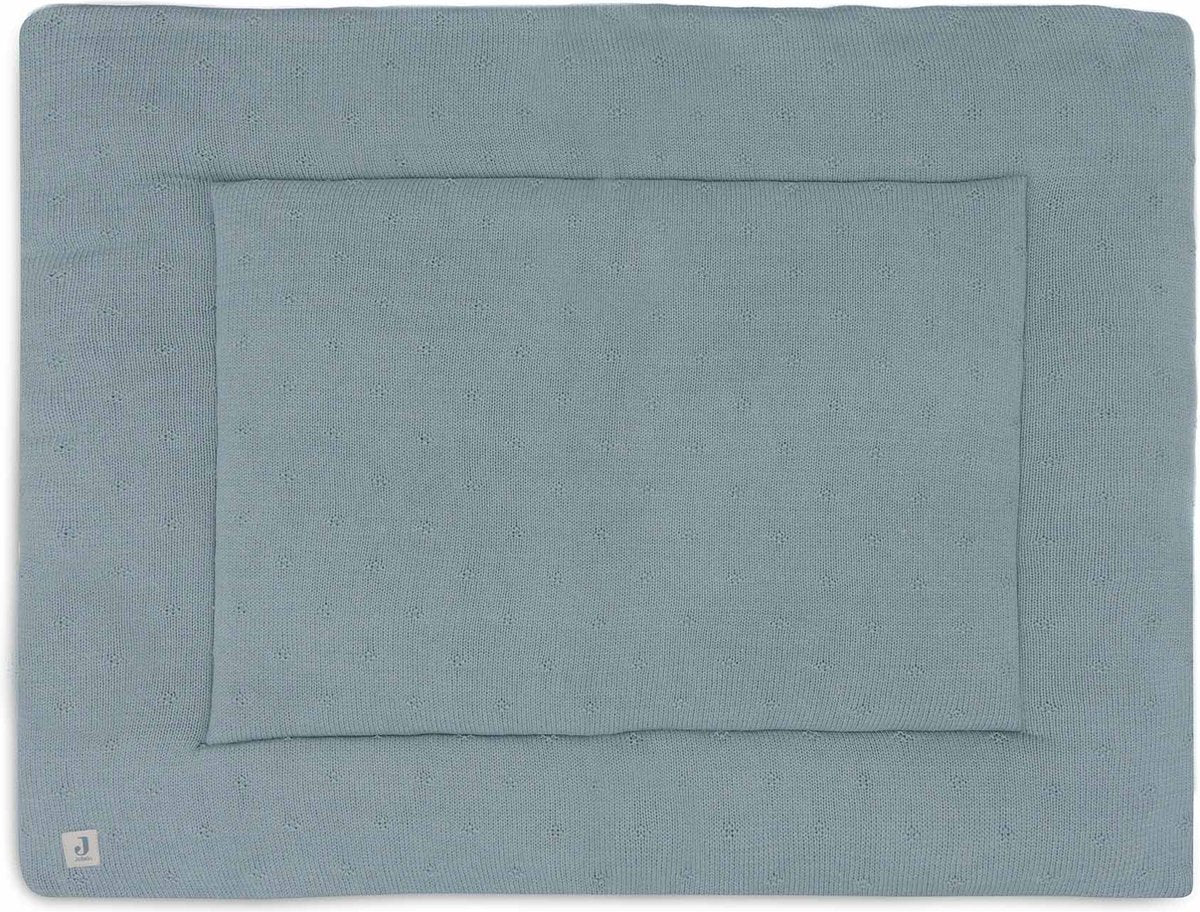 Jollein - tappeto per box 75x95 cm - tappeto da gioco per bambini - accogliente maglia verde mare