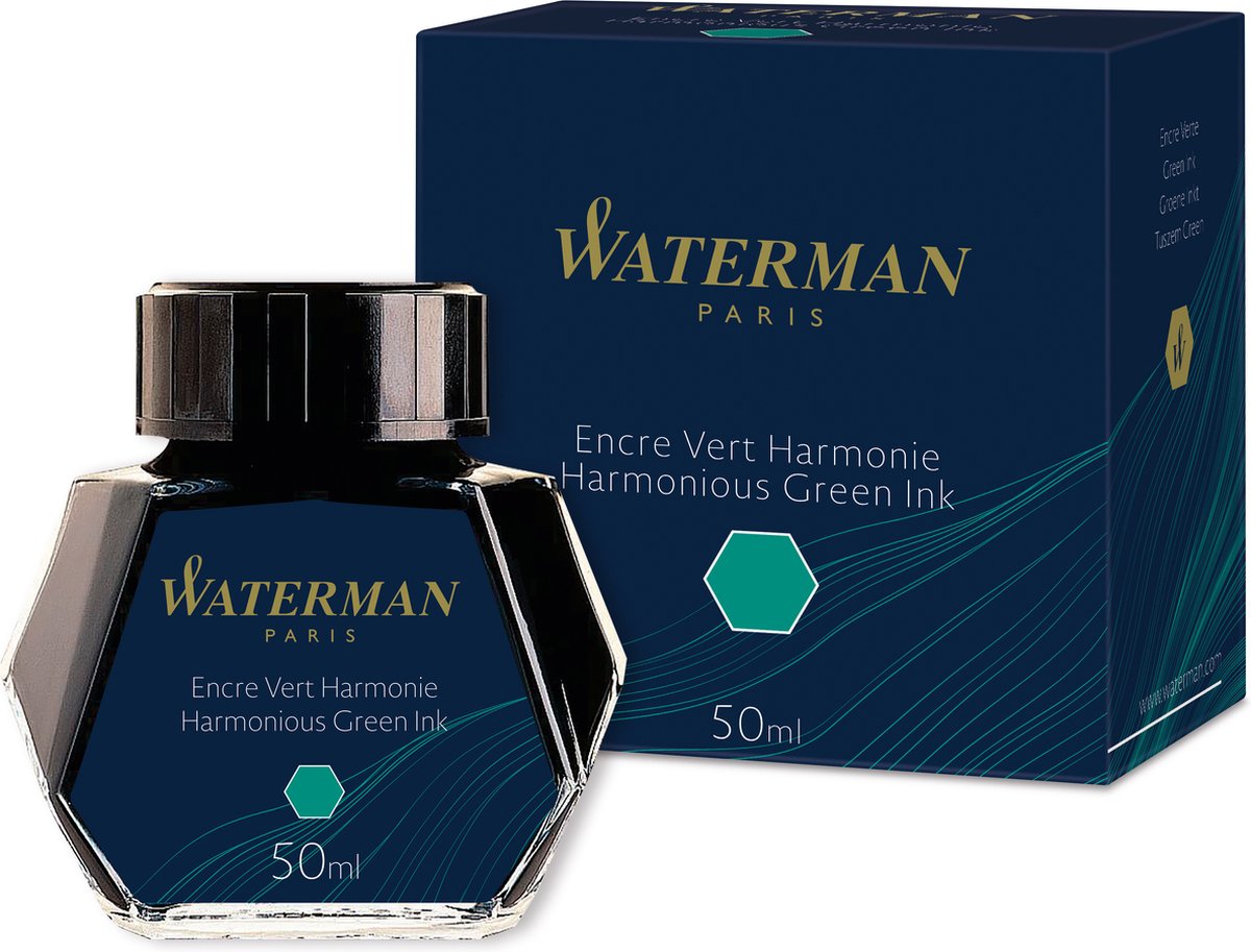 Tinta para pluma estilográfica Waterman | verde armonioso | botella de 50ml