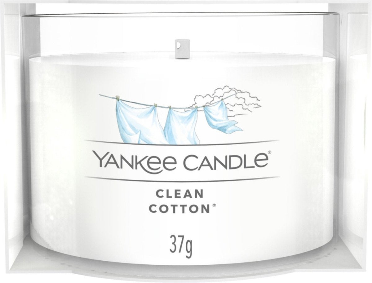 Vela votiva Yankee - algodón limpio - 10 horas de combustión - 1 pieza