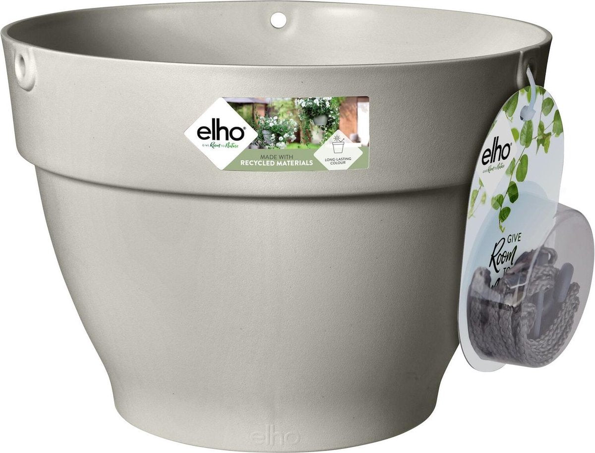 Cuenco colgante Elho vibia campana 26 - macetero exterior - ø 26,0 x h 18,4 cm - blanco seda
