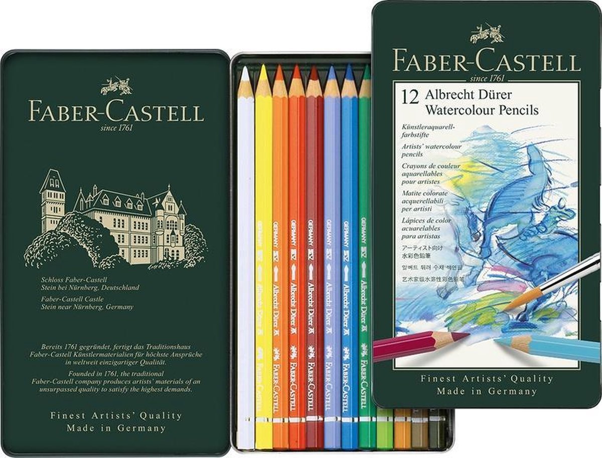 Faber-castell aquarelpotlood - albrecht durer - blik 12 stuks - fc-117512