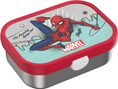 Fiambrera bento campus de acero inoxidable Mepal - 750 ml - fiambrera con compartimentos para niños - apta para 4 sándwiches - fiambrera de acero inoxidable - spiderman