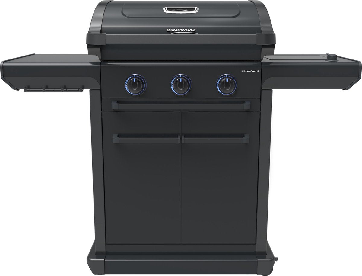 Barbacoa de gas Campingaz 3 series onyx s con quemador lateral - barbacoa modular - 5 años de garantía - negra