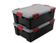 Scatola portaoggetti ermetica Iris - 30 l - plastica - nero trasparente rosso - set da 2