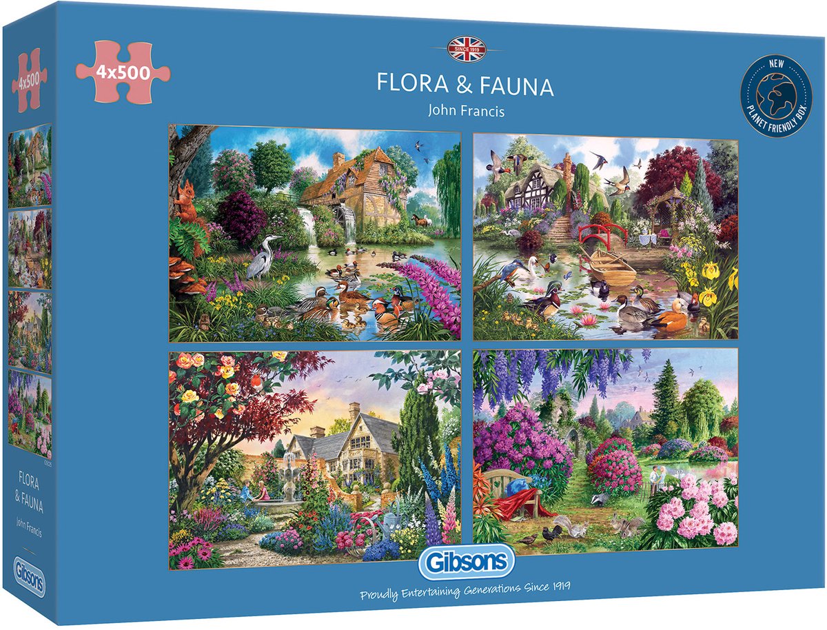 Gibsons - cottage by the brook (by dominic davison) - 636 pieces 48×34cm (w×h) - jigsaw puzzle for adults