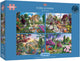 Gibsons - cottage by the brook (by dominic davison) - 636 pieces 48×34cm (w×h) - jigsaw puzzle for adults