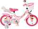 Bicicleta infantil Volare Unicornio - Niña - 12 pulgadas - Rosa