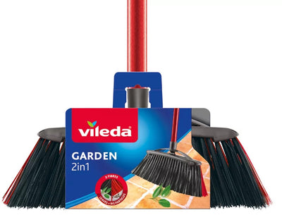 Vileda cepillo escoba exterior 2en1 jardín + palo