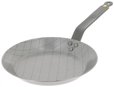Debuyer de buyer Padella per bistecche Mineral B 24 cm – bistecchiera in lamiera d'acciaio – effetto antiaderente naturale – adatta all'induzione – senza pfas