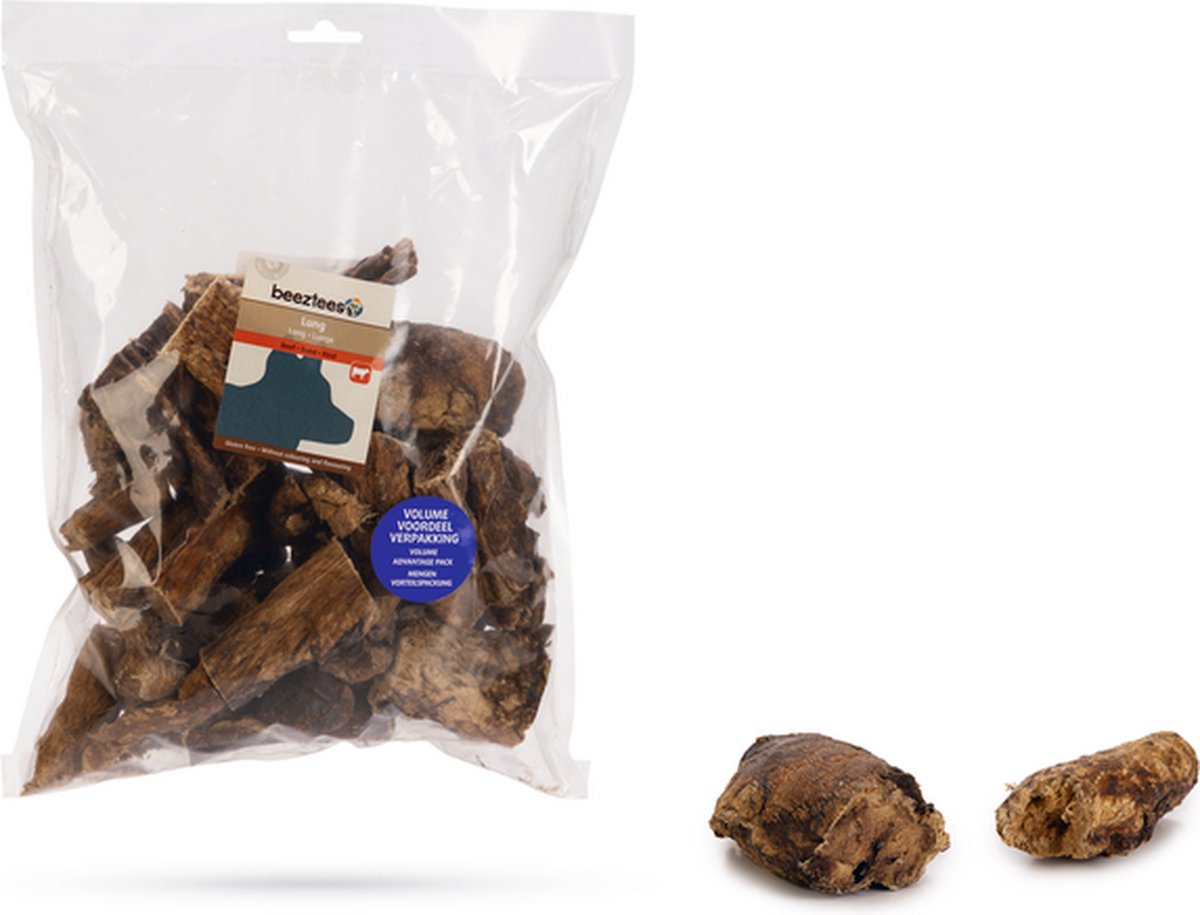 Pezzi di polmone di Beeztees - naturali - snack per cani - confezione risparmio - 400 grammi