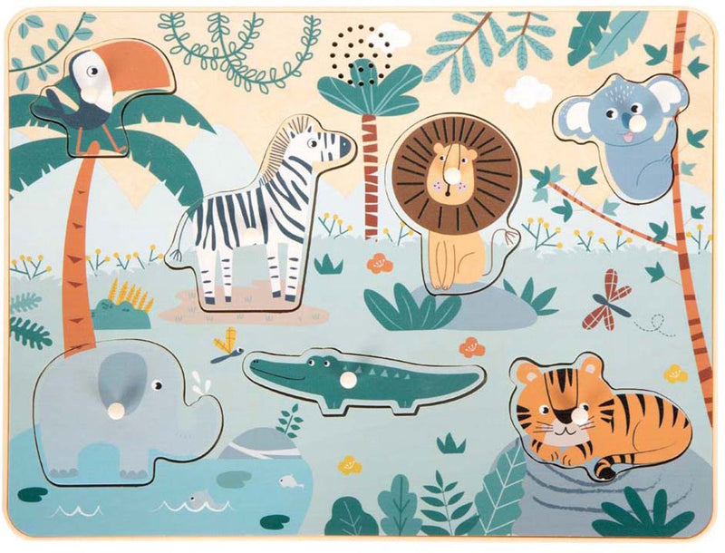 Small foot - safari puzzle con i suoni degli animali in legno