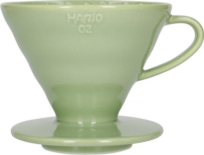 Hario v60 dripper - 02 size - ceramic - smokey green