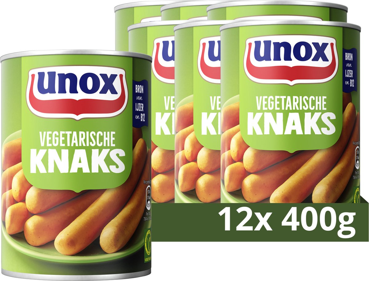Unox - salsiccia - knaks vegetariani - 12 x 400 g - confezione risparmio