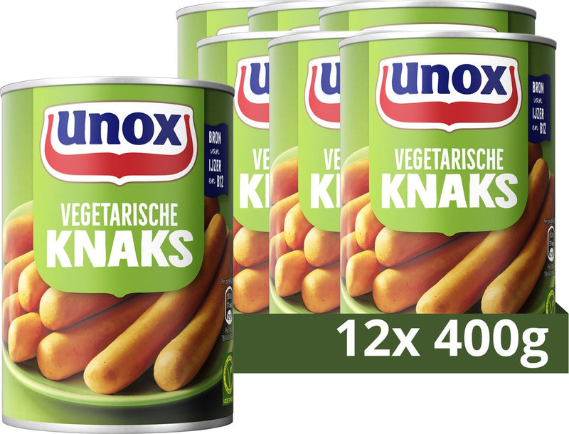 Unox - salsiccia - knaks vegetariani - 12 x 400 g - confezione risparmio