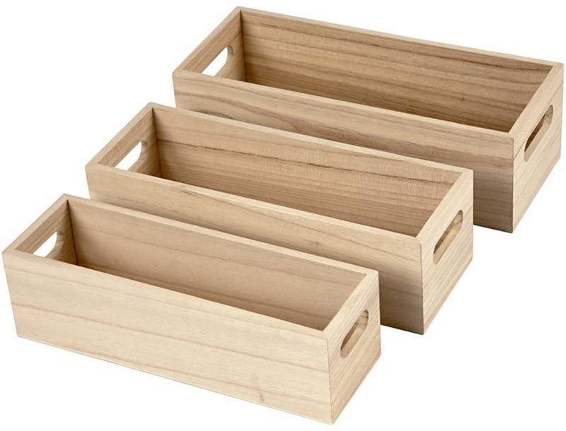Cajas de almacenamiento Creativ company, al: 6,5-7,5 cm, l: 22+23,5+25 cm, ancho: 6,5+7,5+8,5 cm, 3 piezas 1 juego
