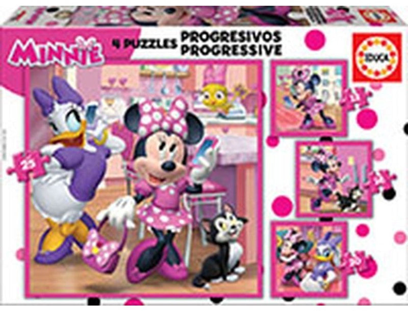 Educa puzzle minnie mouse progresivo - Puzzle de cartón 4 en 1.