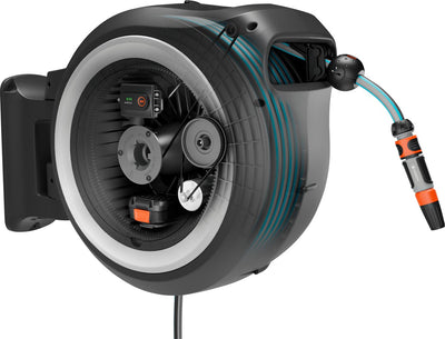 Enrollador de manguera a batería Gardena powerroll xl solo - gris-blanco - 40 m