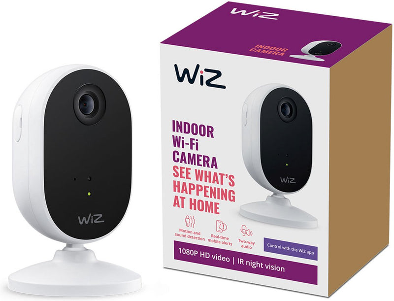 Cámara interior inteligente Wiz - monitoreo del hogar - cámara con cable - conéctese con su iluminación inteligente - detección de movimiento y sonido