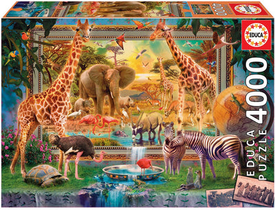 Educa - puzzle selva - 4000 piezas - colorido reino animal.