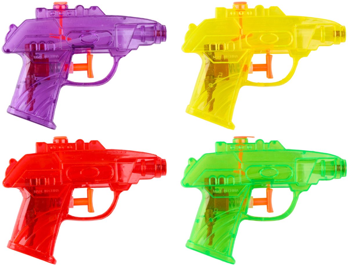 Eddy toys waterpistool set 2 stuks - 11,5 cm - speelgoed waterpistool - 1 willekeurige kleur