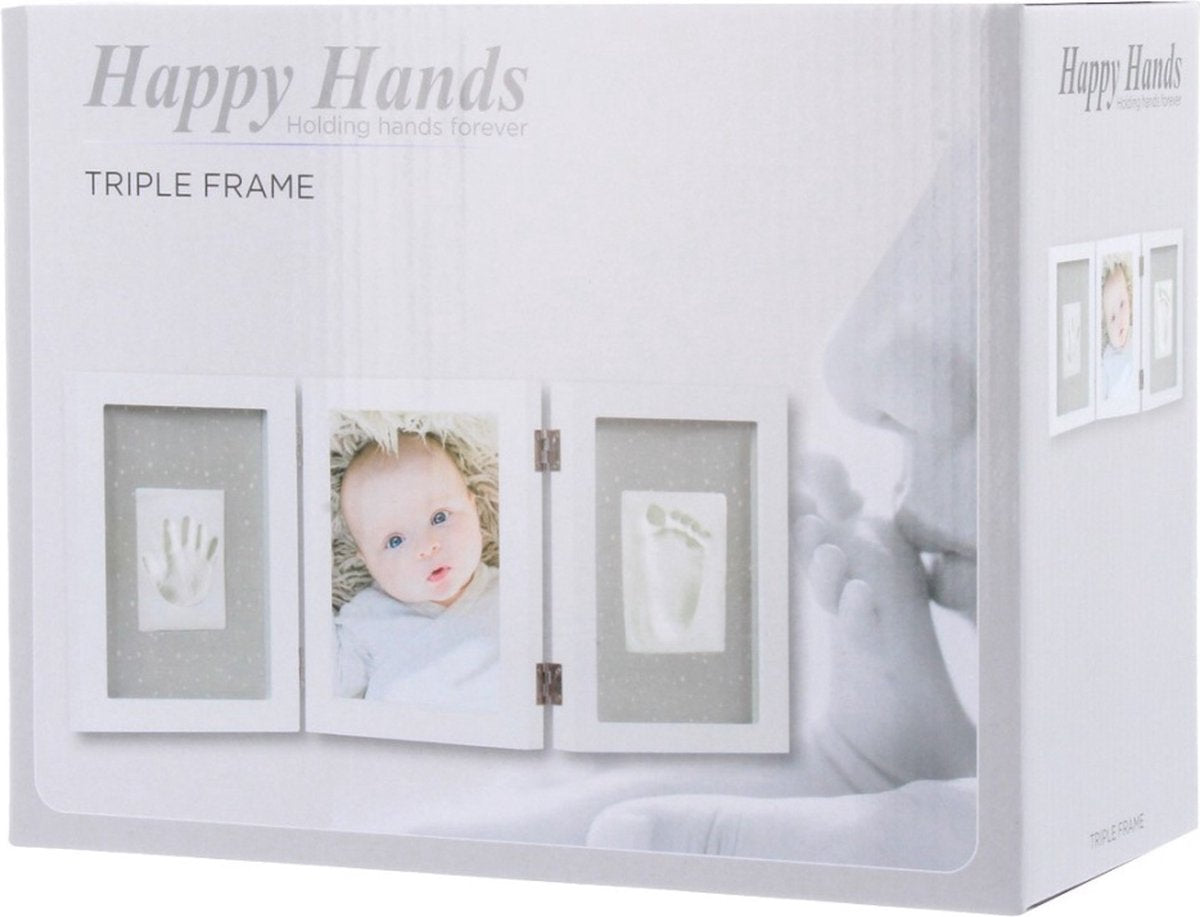Kit triplo telaio con stampa Happy Hands per bambini bianco