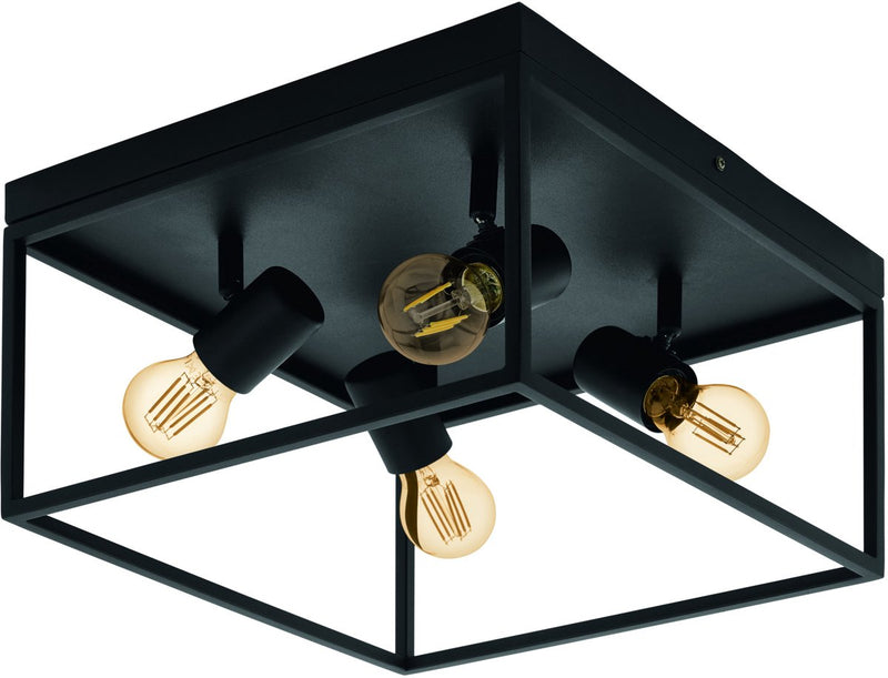Lampada da soffitto Eglo silentina - e27 - 36 cm - nera