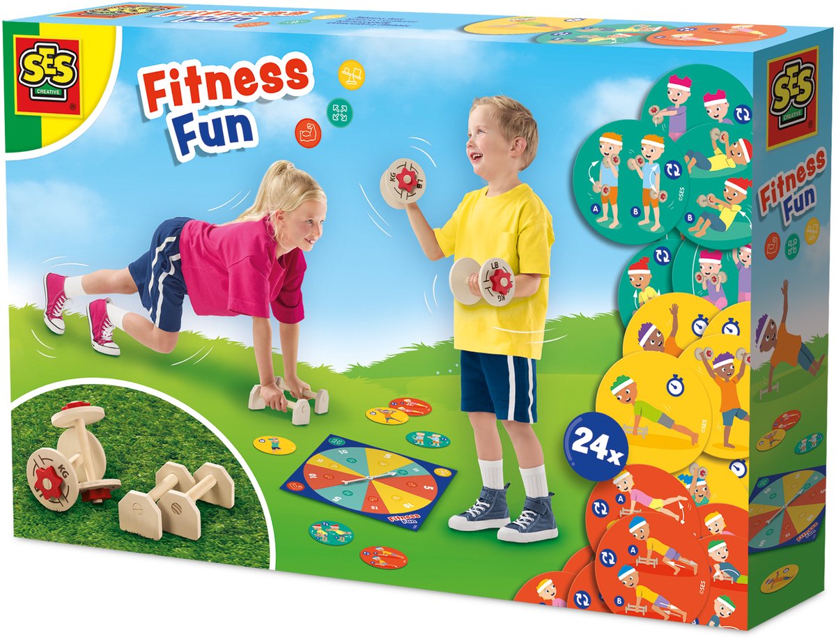 Ses Creative Fitness Fun – Giochi da esterno – per bambini dai 5 anni – 24 carte fitness